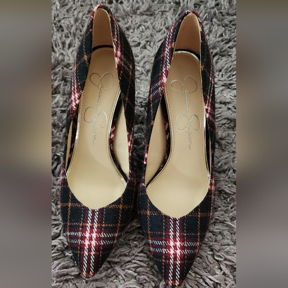 Jessica Simpson Plaid Maxwell Haneh Heels - Picture 2 of 4